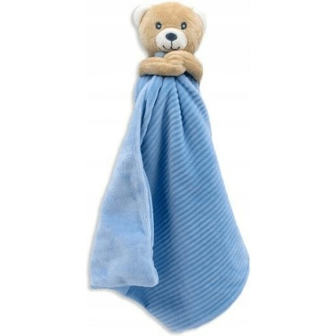 Tulilo puha plüss alvókendő - maci kék kendővel