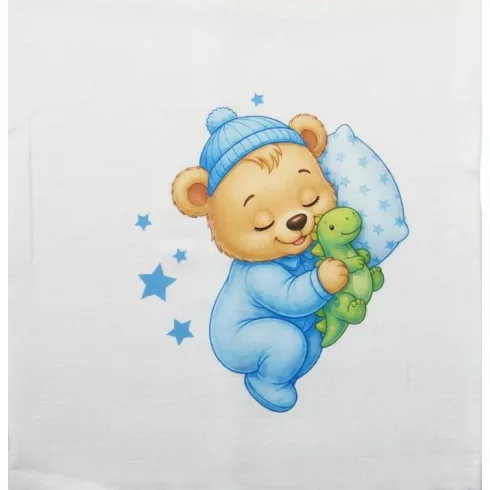 Textil tetra kifogó kék Maci mintával 140*140 cm 