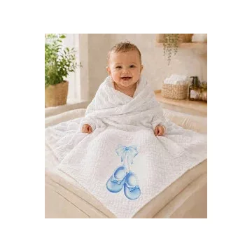 Textil tetra kifogó kék Cipős mintával 140*140 cm 