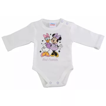   Disney Minnie mintával nyomott hosszú ujjú baba body (44) - fehér
