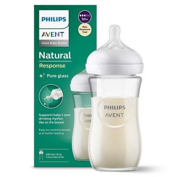   Philips AVENT SCY933/01 Natural Response üvegből készült cumisüveg 240 ml, 1hó+