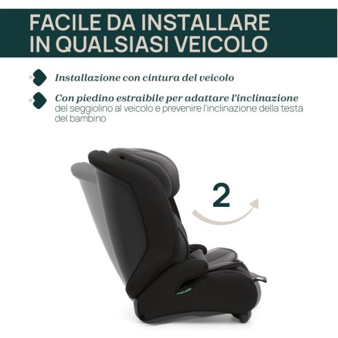 Chicco Gro-Up biztonsági autósülés I-Size 76-150 cm Isofix-nélküli autókba - Pure Black