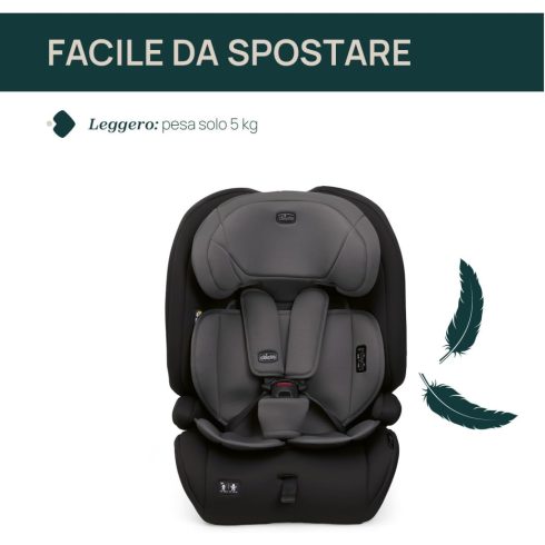 Chicco Gro-Up biztonsági autósülés I-Size 76-150 cm Isofix-nélküli autókba - Pure Black
