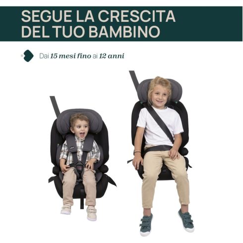 Chicco Gro-Up biztonsági autósülés I-Size 76-150 cm Isofix-nélküli autókba - Pure Black