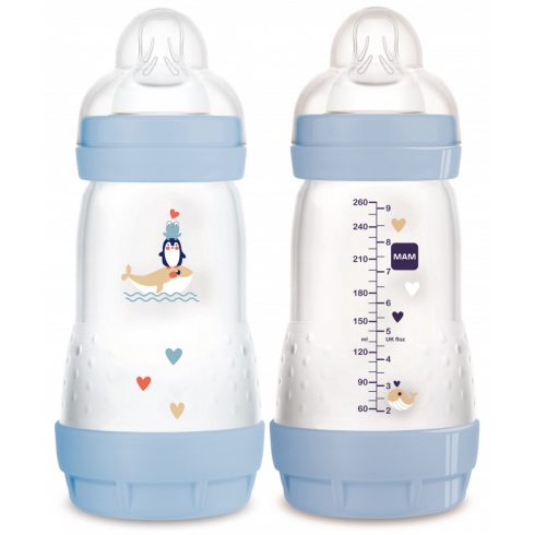 Mam 260 ml  Anti-Colic 2+ cumisüveg - kék bálnás