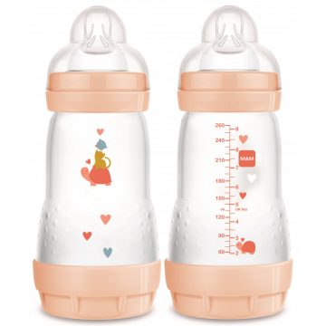 Mam 260 ml  Anti-Colic 2+ cumisüveg - korall teknős