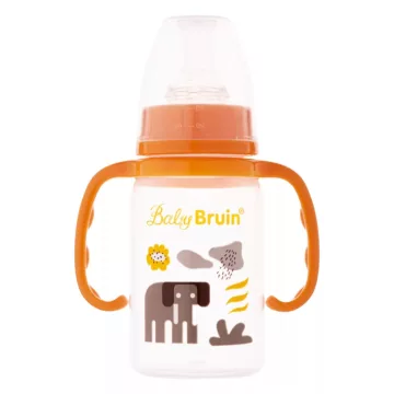 Baby Bruin fogós cumisüveg 120 ml - elefánt narancssárga