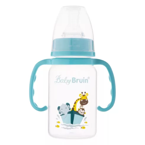 Baby Bruin fogós cumisüveg 120 ml - szafari világoskék