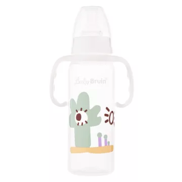  Baby Bruin polipropilén fogantyús cumisüveg, 240ml - Fehér 