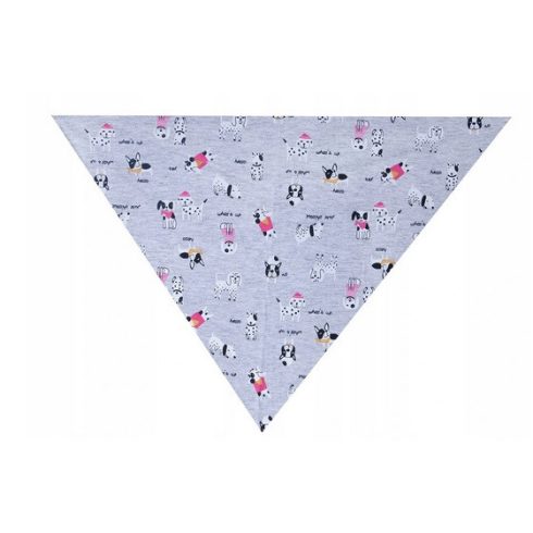 YO! háromszög alakú előke 1db - Szürke/Kutyusos