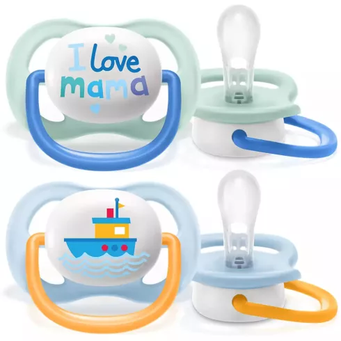 Avent Ultra air Happy 0-6hó játszócumi - fiús I love mama
