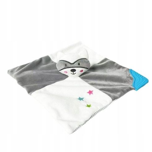 Tulilo puha plüss csörgő,rágóka,alvókendő - mosómaci