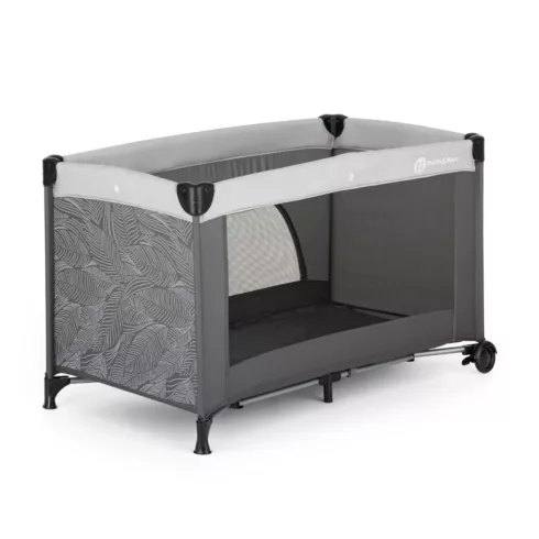 PETITE&MARS Nyja 1 szintes utazóágy - Urban Jungle Charcoal