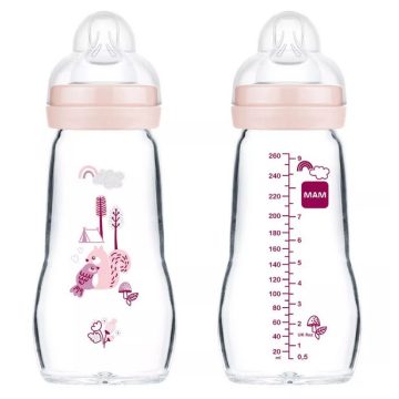   Mam  Feel Good 260ml  Premium üvegből készült cumisüveg 2+ mókus és madár
