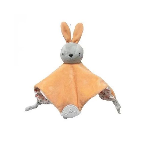 Tulilo puha plüss csörgő,rágóka,alvókendő - nyuszi 