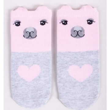   Yoclub ABS csúszásgátlós zokni 17/19 - szívecskés/láma