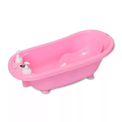 Lorelli kád leeresztő dugóval, babatartóval 88 cm + kádállvány -  Pink