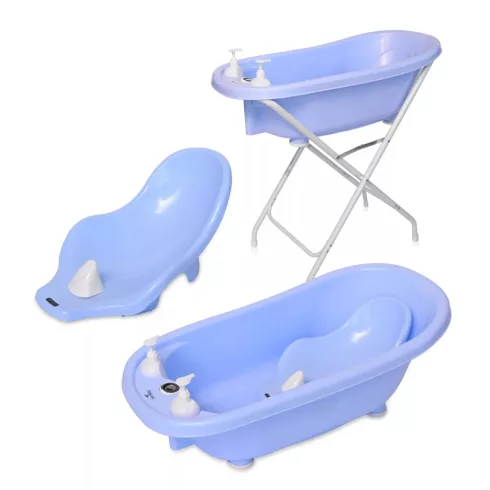Lorelli kád leeresztő dugóval, babatartóval 88 cm + kádállvány -  Blue
