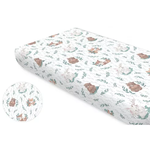 Baby Shop pamut,gumis lepedő 60*120 cm  - Lulu Natural menta