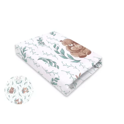 Baby Shop pamut,gumis lepedő 60*120 cm  - Lulu Natural menta