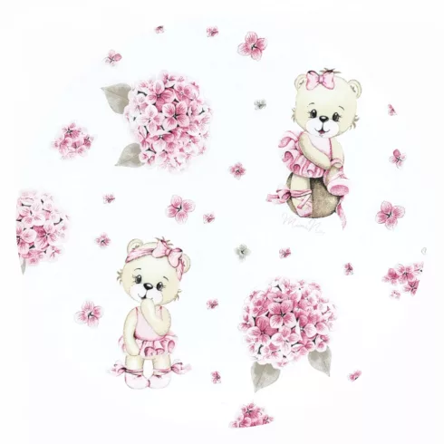 Baby Shop pamut,gumis lepedő 70*140 cm - Balerina maci 