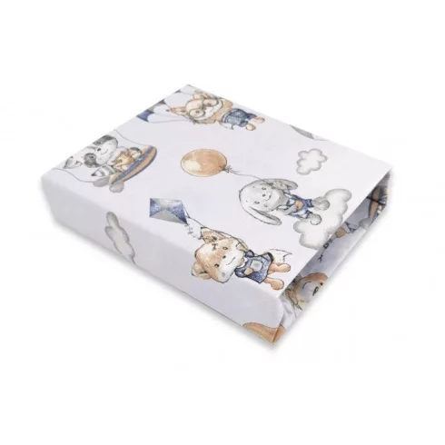 Baby Shop pamut,gumis lepedő 70*140 cm - Kék lufis állatok