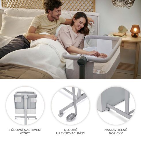 KINDERKRAFT Neste Up2 babaöböl és babaágy  - Light Grey