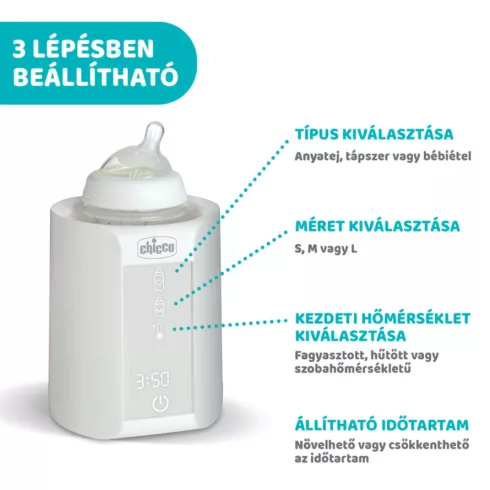 Chicco Cumisüveg-melegítő sterilizálóval
elektromos 0h +