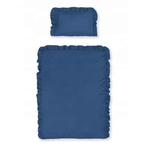 Pamut ágynemű huzat fodros 90*120 cm - Denim
