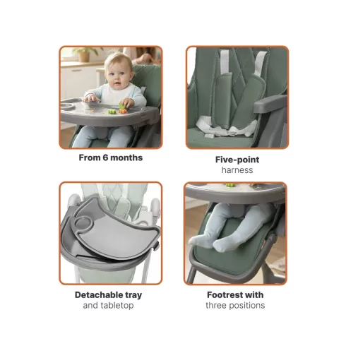 Zopa Primo multifunkciós etetőszék - Ivory Beige