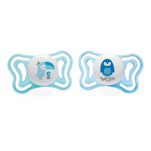 Chicco Physio Forma Light szilikon cumi 2 db, 2-6 hó kék varjú/kék bagoly
