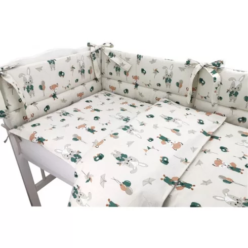 Baby Shop 4 részes babaágynemű - bézs róka és nyuszi 