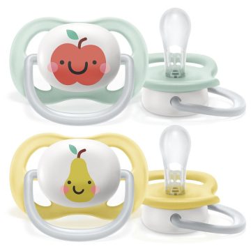 Avent Ultra air Happy 0-6hó játszócumi - alma/körte