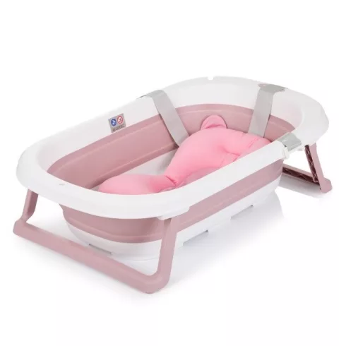 Chipolino Isla összecsukható kád hálós babatartóval 81 cm - Pink