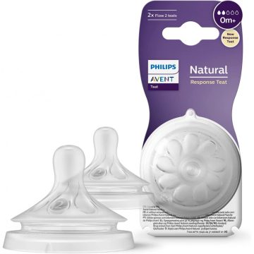   Philips AVENT SCY962/02 Natural Response etetőcumi 2. újszülött atfolyás 0hó+, 2 db