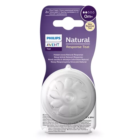 Philips AVENT SCY962/02 Natural Response etetőcumi 2. újszülött atfolyás 0hó+, 2 db