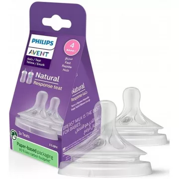   Philips AVENT SCY964/02 Natural Response etetőcumi 4.közepes átfolyás 3hó+, 2 db