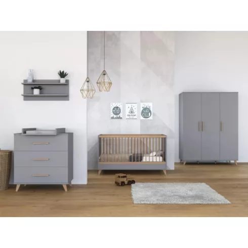 Flip Grey komód pelenkázó toldalékkal
