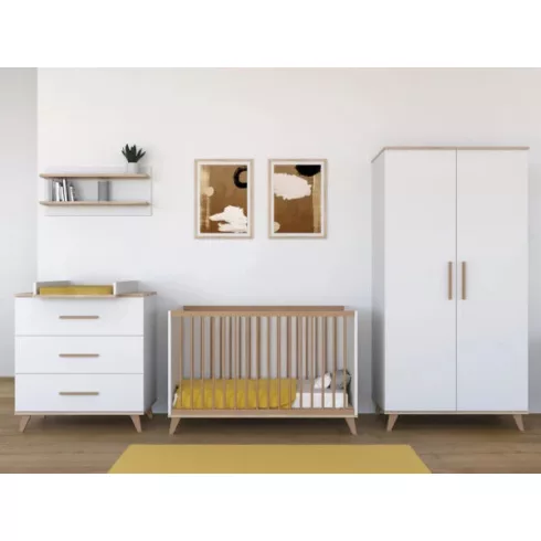 FLIP White & Oak 2 osztású szekrény
