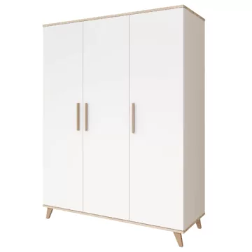 FLIP White & Oak 3 osztású szekrény