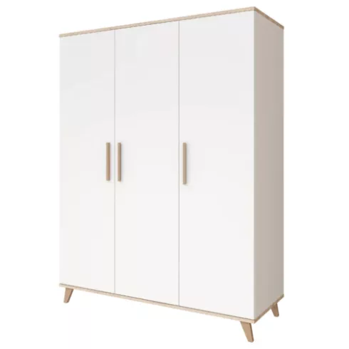 FLIP White & Oak 3 osztású szekrény