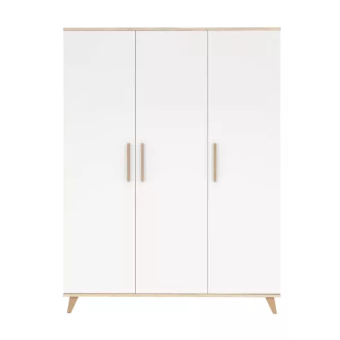 FLIP White & Oak 3 osztású szekrény