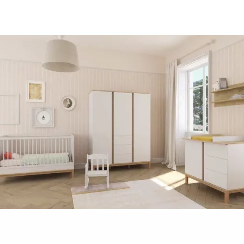 Loop White & Oak 3 osztású szekrény