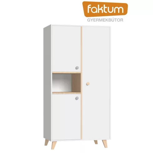 Faktum Colette Fehér 2 osztású szekrény - Fehér/ Coimbra