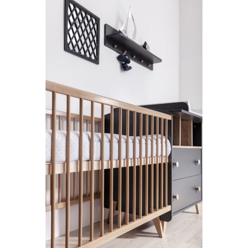 Faktum Colette Antracit 70*140-as babaágy - Antracit szürke/Sonoma tölgy