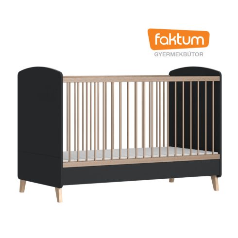 Faktum Colette Antracit 70*140-as babaágy - Antracit szürke/Sonoma tölgy