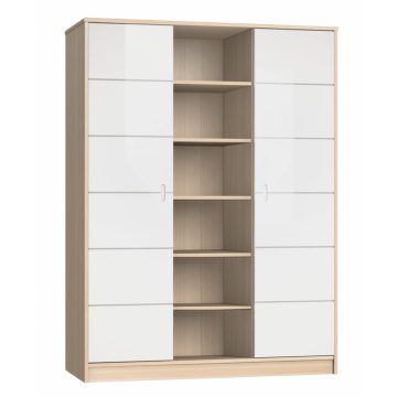   Faktum Alda Classic 3 osztású szekrény - Coimbra/magasfényű fehér 