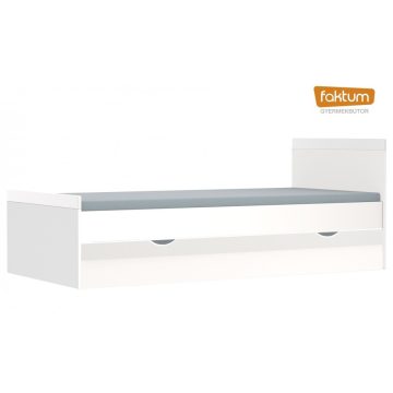   Faktum Alda Jégfehér 90X200-as ifjúsági ágy + ágyneműtartó - Fehér / magasfényű fehér 