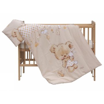   Baby Shop 2 részes babaágynemű - barack "Mika" maci