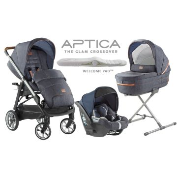   Inglesina Aptica Quattro 4in1 babakocsi szett I-Size Darwin hordozóval - Indigo Denim